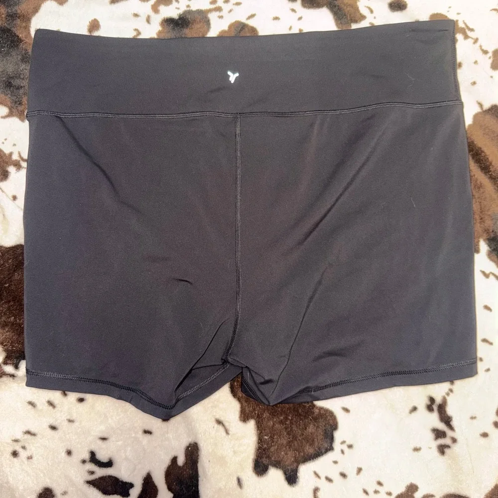 Old Navy Bike Shorts Womens XXL Black Powersoft High Rise Go-Dry Athletic Sporty